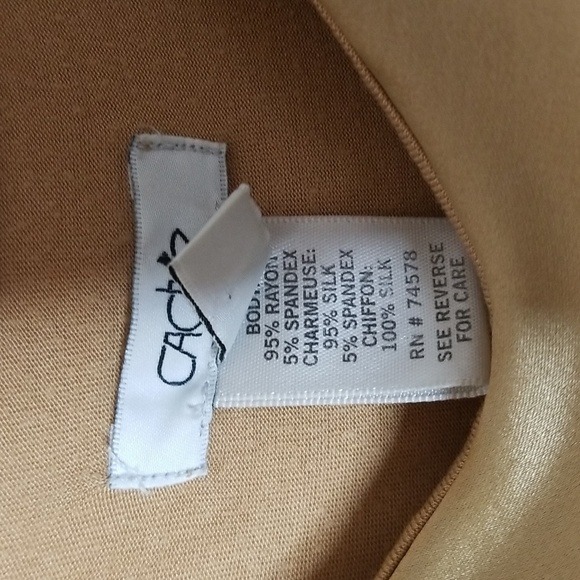 Cache Womens Layered Ruffled Gold Strap Top Sz Med - Picture 4 of 5